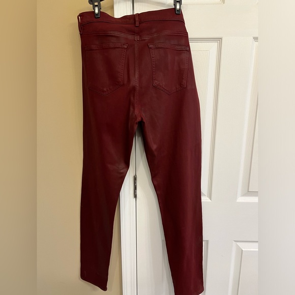 Loft coated denim pants. Size 10 excellent condition. Darkest red. So cool! - Picture 3 of 5